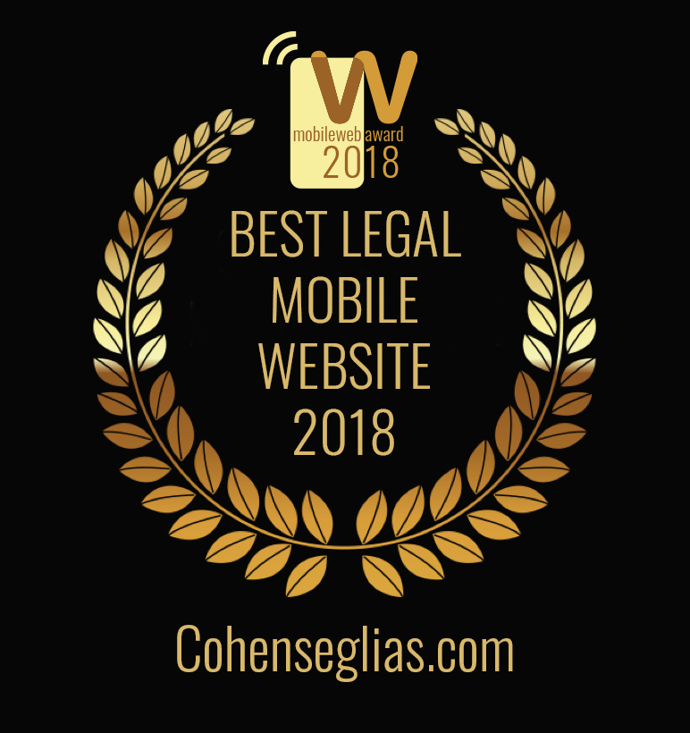 Web Marketing Association Best Legal Mobile Website - 2018 Cohenseglias.com