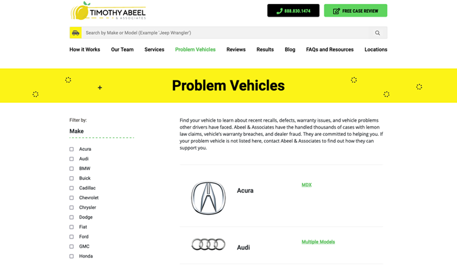 Abeel Problem Vehicles