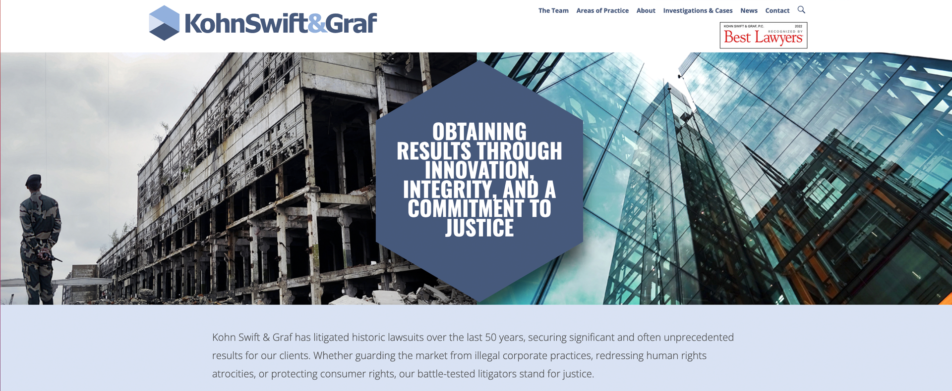 Kohn Swift & Graf website after