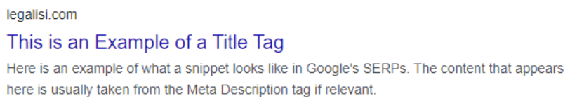 Example of Title Tag